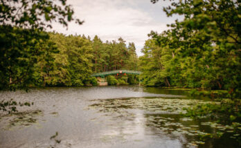 Kanalen vid Skanssundet med en bro som leder över kanalen.
