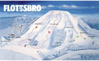 Pistkarta över Flottsbro skidanläggning.