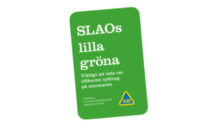 Bild på grafisk layout för SLAOs lilla gröna, text mot grön bakgrund.